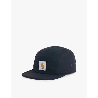 Carhartt Mens Black Backley Logo-patch Cotton-canvas Baseball Cap