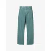 Carhartt Mens Silver Pine Brandon Wide-leg Relaxed-fit Denim Jeans In Green