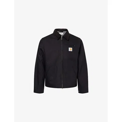 Carhartt Mens Black / Black Detroit Logo-patch Cotton Jacket