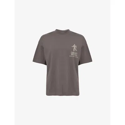 Carhartt Mens Graphite Distance Printed Cotton-jersey T-shirt In Brown