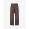 Carhartt Double Knee Wide-leg Organic Cotton-canvas Carpenter Trousers In Brown