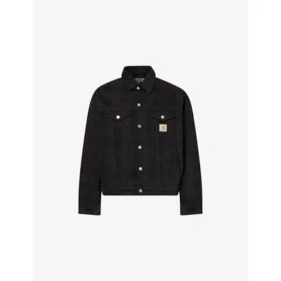 Carhartt Mens  Wip Everson Trucker Relaxed-fit Denim Jacket In Black