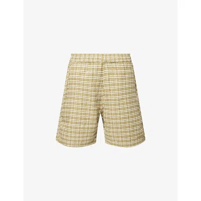 Carhartt Mens Kander Check Snake Kander Checked Cotton Shorts In Neutral