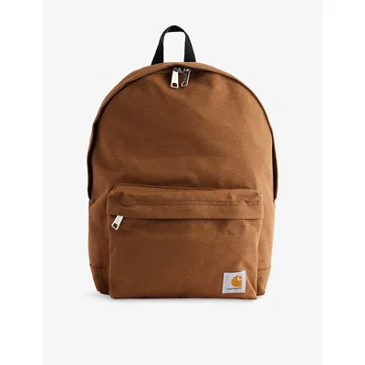 Carhartt Mens Hamilton Brown Logo-patch Zip-pocket Cotton Backpack