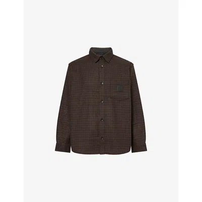 Carhartt Mens Lowis Vitola Heather Lowis Houndstooth-print Woven Shirt Xl In Brown