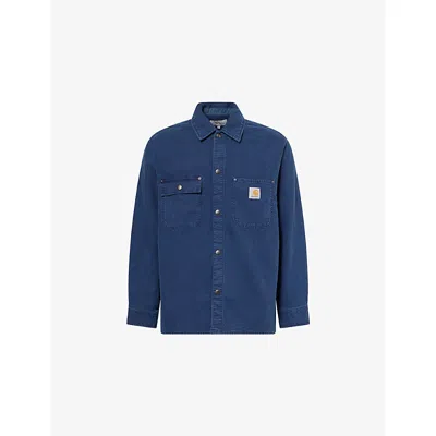 Carhartt Mens Blue Parrish Cord Cotton Overshirt