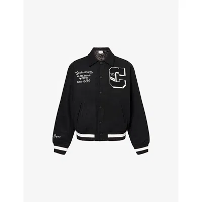 Carhartt Mens Black World Class Varsity Relaxed-fit Woven Jacket