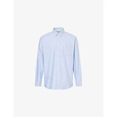 Carhartt Mens Cassel Bleach / White Cassel Striped Cotton Shirt In Blue