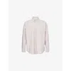 Carhartt Mens Cassel Peanut / White Cassel Striped Long-sleeve Cotton Shirt In White