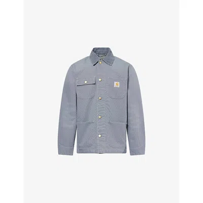 Carhartt Mens Cozy Blue / Cozy Blue Michigan Cotton Canvas Coat