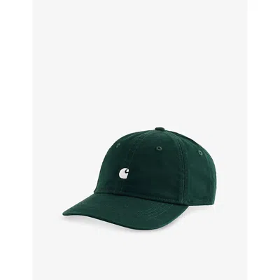 Carhartt Mens Dark Scarab / White Madison Logo-embroidered Cotton-twill Cap