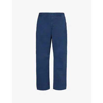 Carhartt Mens  Wip Flint Straight-leg Regular-fit Cotton Trousers In Dusky Blue