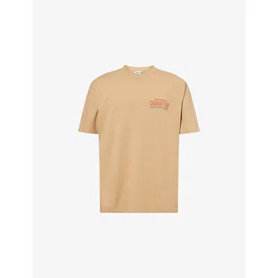 Carhartt Mens Dusty H Brown Arcan Crewneck Cotton-jersey T-shirt In Neutral
