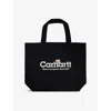 Carhartt Mens  Wip Graphic-print Canvas Tote Bag In Label Script /black