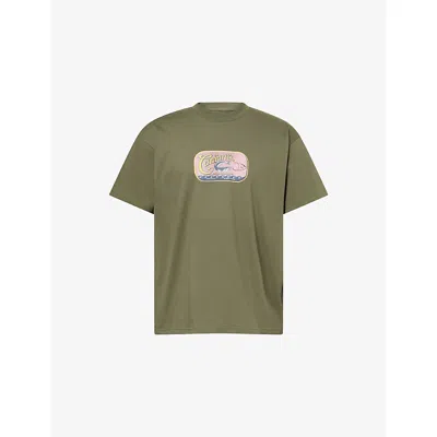 Carhartt Mens Leaf Sardina-print Short-sleeve Cotton T-shirt In Green