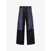 Carhartt Mens Nd Dark Navy Mustard  Wip X Nicholas Daley Og Double Knee Denim Trousers In Blue
