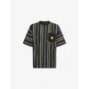 Carhartt Mens Nd Stripes, Blue Stripes Printed Cotton T-shirt Xxl In Black
