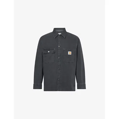Carhartt Mens Obsidian Parrish Cord Cotton Overshirt In Gray