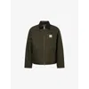 Carhartt Mens Olive / Black Detroit Logo-patch Cotton Jacket Xl In Brown