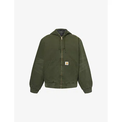 Carhartt Mens Olive Og Active Hooded Cotton Jacket In Green