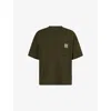 Carhartt Mens Olive Work Pocket Logo-embroidered Cotton-jersey T-shirt In Green
