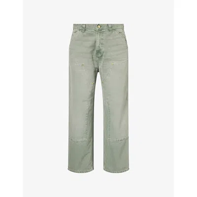Carhartt Mens Shady Green Double Knee Cotton Denim Jeans