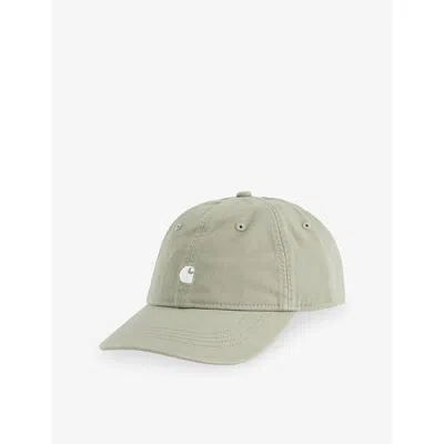 Carhartt Mens Shady Green / White Madison Logo-embroidered Cotton-twill Cap