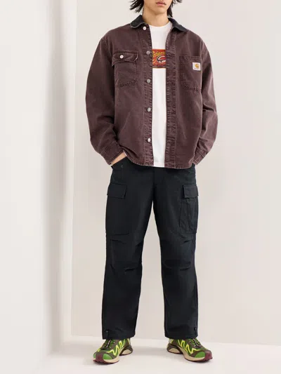 Carhartt Mitch Shirt Jacket In Medium-weight Cotton In Purple