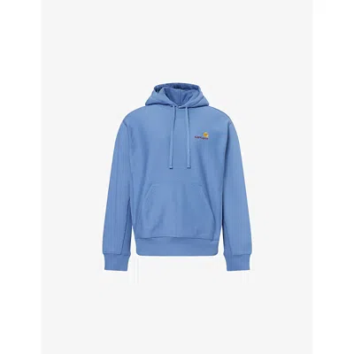 Carhartt Mens Sorrent American Script Logo-embroidered Cotton Hoody In Blue