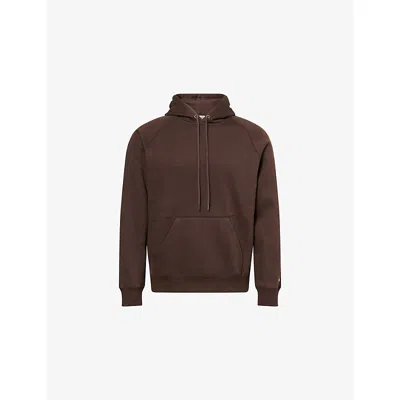 Carhartt Mens Tobacco / Gold Chase Relaxed-fit Cotton-blend Hoodie In Brown