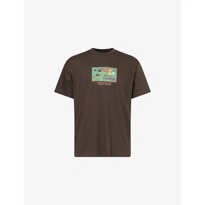 Carhartt Mens Vitola Graphic-print Crewneck Cotton T-shirt Xl In Brown