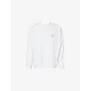 Carhartt Ip Mens Embroidered-logo Long-sleeve Cotton Top White Xl In White