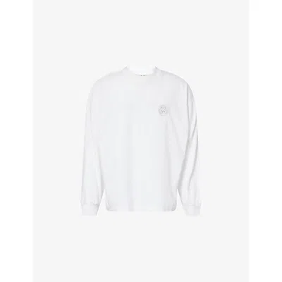 CARHARTT MENS WHITE EMBROIDERED-LOGO LONG-SLEEVE COTTON TOP XL
