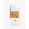 Carhartt Mens White / Gold Chase Logo-embroidered Stretch-cotton Blend Socks In Multi