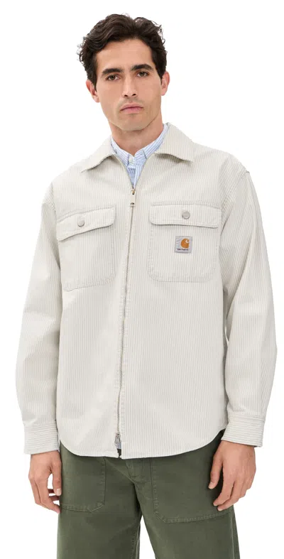 Carhartt Mercer Shirt Jacket Mercer Stripe/graphite/wax In Neutral