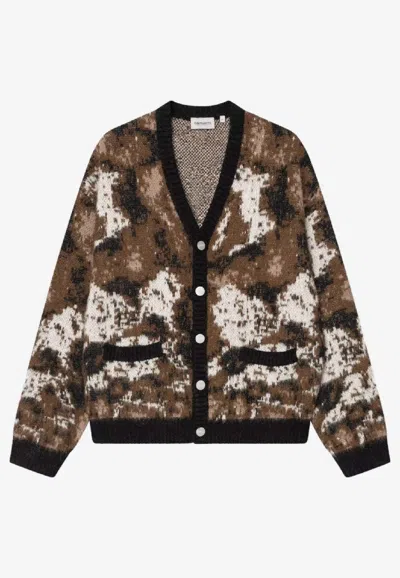 Carhartt Merton Camouflage Jacquard Cardigan In Multi