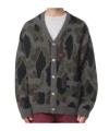 Carhartt Merton Cardigan Camo Duck Jacquard In Black