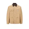 Carhartt Michigan Organic Cotton Jacket With Frontal Logo Patch In Beige