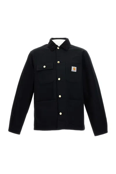 Carhartt Michigan Coat Organic Cotton Dearborn Canvas In Black