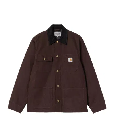 CARHARTT CORDUROY-COLLAR BUTTON-FASTENING JACKET