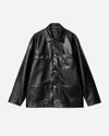 Carhartt Ip Womens Michigan Patch-pockets Relaxed-fit Faux-leather Jacket Black Xs In Black
