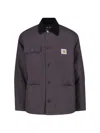 Carhartt Collared Neck Jacket With Long Sleeves And Pockets In Gray