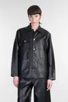 Carhartt Ip Womens Michigan Patch-pockets Relaxed-fit Faux-leather Jacket Black Xs In Black