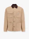 Carhartt Michigan Organic Cotton Jacket With Frontal Logo Patch In Nude