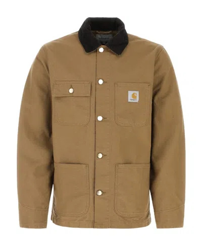 Carhartt Michigan Organic Cotton Single-breasted Coat In Brown