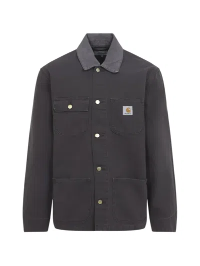 Carhartt Michigan Collared Coat Front Pockets In Brown