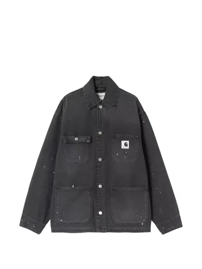 Carhartt Omens Black Michigan Brand-patch Denim Jacket