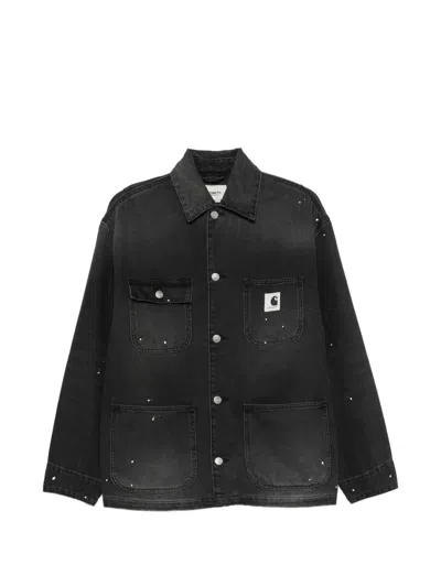 Carhartt Wip Og Michigan Shirt Jacket In Cotton With Abstract Pattern In Black