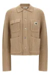 Carhartt Cardigan With Chest Pocket And Collared Design In Brown