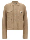Carhartt Cardigan With Chest Pocket And Collared Design In Brown